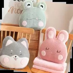 양면 장꾸 애니멀 핸드워머 쿠션 극세사담요 무릎