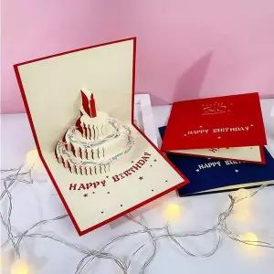 카드 139XAR81 레드 축하 생일 클래식 팝업 편지