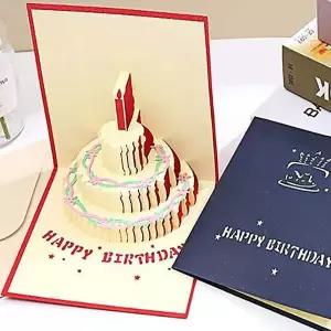 레드 197PCC75 생일 축하 입체카드 축하편지 카드