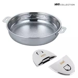 IMI 통3중 국산 IH 스텐 프라이팬 24cm +양수핸들2p 인덕션 가스 스텐팬 전골팬 주방정리 수납 캠핑