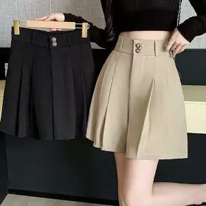 [하프클럽/]하이웨스트 투버튼 A라인 치마바지