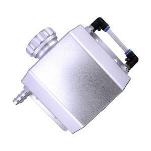 범용 자동차 실버 알루미늄 사각형 라디에이터, 확장 복구 물 탱크 1L