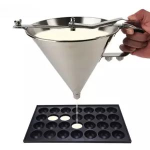 반죽 디스펜서 스텐 붕어빵 타코야끼 타르트 깔때기 제과 노즐 베이킹