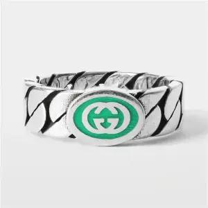 [구찌] 인터로킹 G 에나멜 6mm 실버 반지 701612 J8410 8414