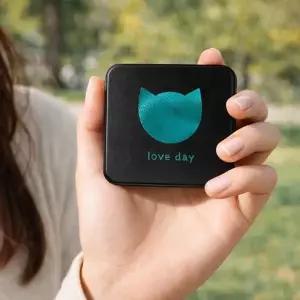 미니 휴대용 손거울 고양이 접이식 사각 거울