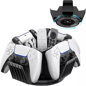 데스크톱용 KDD 컨트롤러 정리함 - 보관함이 있는 360° 회전식 홀더 4개의 컨트롤러를 위한 유니버설