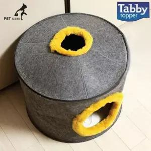 고품질 테비 뽀송뽀송 숨숨집 (그레이) 고양이 고양이집 애완용품...