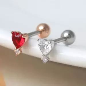 써지컬 스틸 큐빅 하트 패션 피어싱 2종 택1 써지컬피어싱 써지컬스틸피어싱 서지컬피어싱