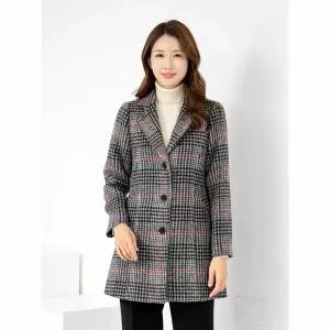 [하프클럽/모슬린]엄마옷 2온스 누비 카라 체크 정장 코트 MQG125616 마담 미시