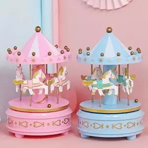 빈티지 미니 회전목마 뮤직박스 무드등 오르골 (KYR-WC29DCF)