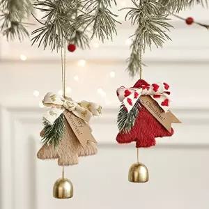 크리스마스트리 리본 도어벨 문종 현관종 오너먼트 차임벨 (KYR-WFK2LK4)