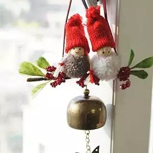 벽에 걸어 장식할수 있는 산타 레드후드 도어벨 (KYR-W519B03)