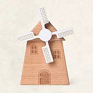 태엽 우드오르골 움직이는 풍차 원목 멜로디 뮤직박스 (KYR-WC56548)