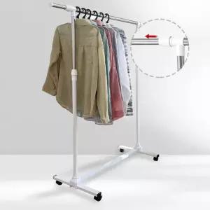 ToB 1단 바퀴행거 옷가게 높이조절 매장행거 옷행거 미니헹거 철재행거 원룸행거