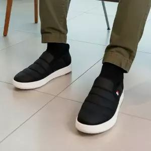 남자 패딩 슬립온 푹신 쿠션인솔 보온성 유지 겨울 슬립온 운동화 힐 카라구조 발등밴딩