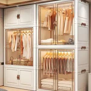 접이식옷장 플라스틱 접이식 투명 장롱 가구 이동식 옷장 조립식 인테리어 침실가구