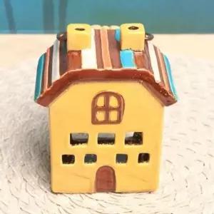 유럽풍 미니하우스 캔들홀더 장식소품 (노랑집) (KYR-W02EF2A)