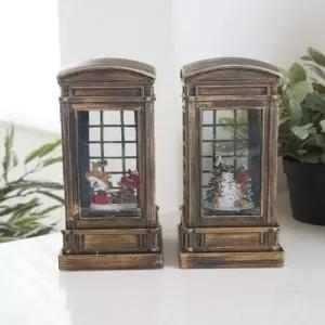 크리스마스 미니 공중전화 LED 워터볼 오르골 (KYR-WAF1CBC)