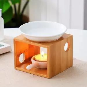 대나무 도자기 아로마 오일 버너 세트 (KYR-WD26A8E)