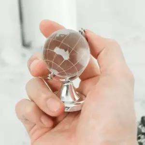 투명 유리 크리스탈 지구본 미니어처 장식 소품 (KYR-W94A3F5)