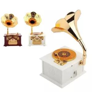 위플 엔틱 측음기 나팔 금장 오르골 (KYR-WE5C226)