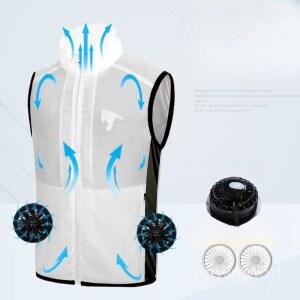 샤크팡 선풍기조끼 여름 조끼 배터리 등산 여름작업복 선풍기 쿨링 얼음