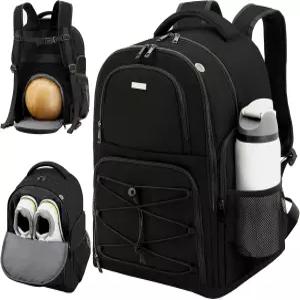 신발 수납공간이 있는 더 허츠커 싱글 볼링 백팩 - 남녀용 경량 볼백 블랙