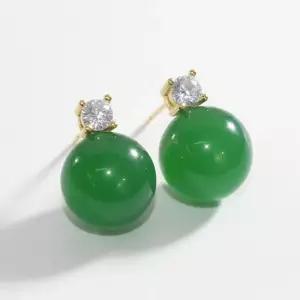 다이애나 10mm 그린마노 지르코니아 드롭 귀걸이 원석팔찌 원석비즈 원석귀걸이 S925귀걸이