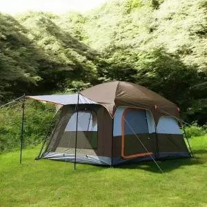[하프클럽/셀러허브_여성트랜드패션]캠핑 거실형 텐트 (브라운) 4-6인용