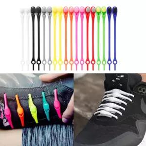 매듭없는 실리콘 신발끈 정리 고무 운동화끈 12P TsX6+9dfV