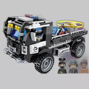 경찰트럭 오토바이 윙플라이 블럭 조립