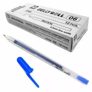 젤리롤 펜 0.6mm 12개 블루 파인 젤펜 사무용 필기구