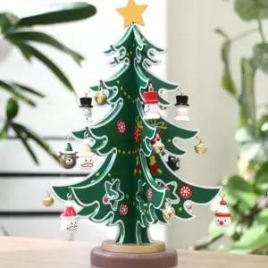 목각 미니 크리스마스 트리 테이블 탁상용 크리스마스 트리 오너먼트 데코