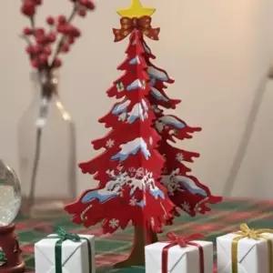 탁상용 크리스마스 장식 장식용 미니 트리 오너먼트 목각 연말 탁상용