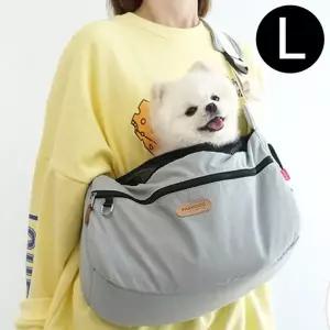 고품질 패리스독 디어마이 슬링백 (그레이) (L) (강아지 이동가방) ...