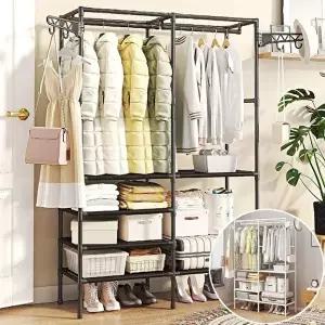 스탠드 시스템 수납 행거 옷걸이 철제 헹거 선반 옷장 (KYR-WCE5259)