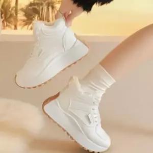 여성용 털내장 일상 포근한 키높이 하이탑 운동화