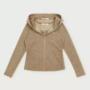 행텐 여성 슬리브리스 후드집업 셋업베이지