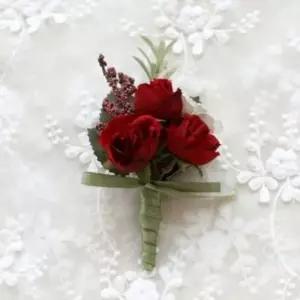 플라워 브로치 레드 부토니에코사지 옷핀브로치 플라워브로치 부토니에브로치