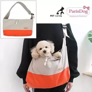 고품질 패리스독 투톤 뉴 솔리드 슬링 (오렌지) 강아지이동장 반...