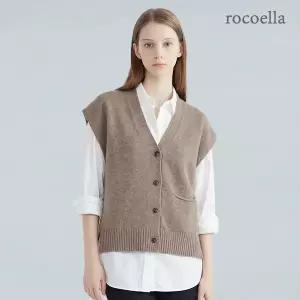[로코엘라] 베니즈 램스울 드롭숄더 여성 니트 베스트