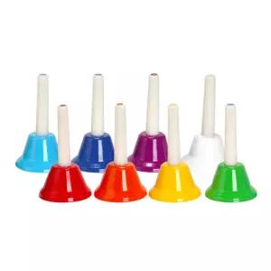 유아악기 무지개색 8음계 스프링 핸드벨 영아완구