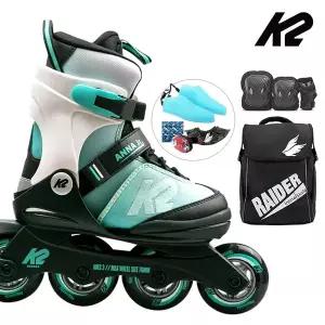 [케이투스케이트]K2 인라인 스케이트 안나 주니어 민트+가방+보호대 아동 어린이 유아 인라인스케이트 ...