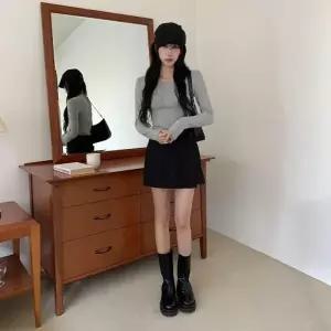 [다잇템] 여자 쁘띠 랩 편한 버튼 디자인 치마바지