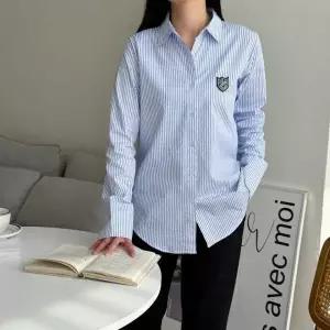 남성 오피스 스트라이프 셔츠 캐주얼 정장용 줄무늬 남방