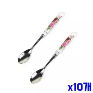 bns 장미 손잡이 티스푼 2P 14.5cm x10개 디저트스푼