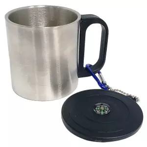 영스타 나침반 이중등산컵(200ml) 휴대용 스텐컵 캠핑 스텐컵 이중스텐컵