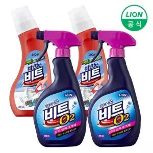 비트 O2 강력얼룩제거제 스프레이 500ml 2개+바르는 비트 찌든때 제거 전용 220ml 2개