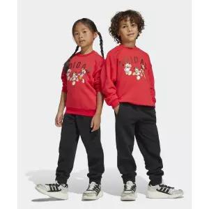 매장정품 ADIDAS 아디다스 KIDS X 디즈니 미키마우스 스웨트셔츠 조거 세트 - 레드 JN6101 875908
