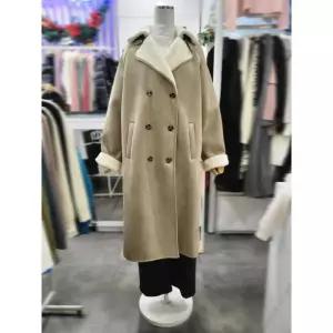 세이브존01 퍼안감 인조 무스탕 더블 롱코트 489580-1